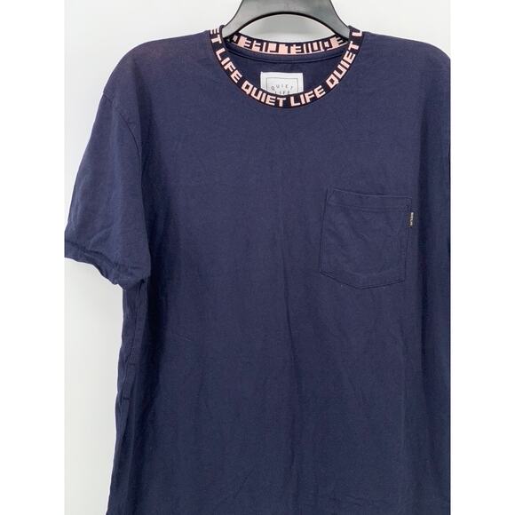 THE QUIET LIFE Men's Navy Logo Crewneck Short Sleeve Casual T-Shirt SZ L - Picture 3 of 10